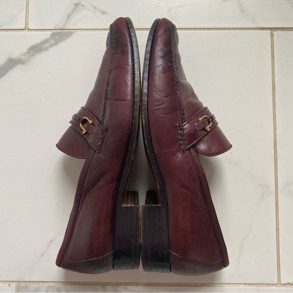 Vintage 1980s 80s Gucci Horsebit Loafers Size 40 Made in Italy Dark Red Burgundy - Picture 4 of 11